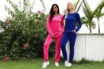 Totatuit Velour Tracksuit Womens, Ladies Two Piece Outfits Sweatsuit Set Striped Leopard Top and Long Pant Loungewear Pajamas Workout Jogger Sets Rose