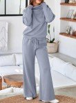 Aleumdr Womens Two Piece Outfits Lounge Set Sweatsuit Sets Long Sleeve High Neck Sweatshirt With Sweatpants Tracksuit Dusk Blue Medium