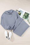 Aleumdr Womens Two Piece Outfits Lounge Set Sweatsuit Sets Long Sleeve High Neck Sweatshirt With Sweatpants Tracksuit Dusk Blue Medium
