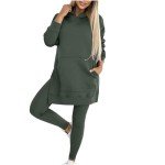 Generic Women's Vacation Outfits 2 Piece Set Tracksuit Loose Casual Lounge Sets Oversized Hoodies and Pants Set Sweatsuits, Women Long Sleeve Sweatshirt Jogger Pants Set with Pockets