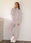 XIEERDUO Sweatsuit Set for Women Outfit 2024 Zip Up Wide Leg Sweatpant Tracksuit Lounge 2 Piece Matching Set Khaki S