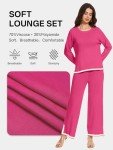VUTRU Lounge Sets for Women Knit Sweatsuits Long Sleeve 2 Piece Outfits Pullover Tops Wide Leg Pants Tracksuit