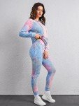 Women's Tie Dye Jogger Outfit Sweatsuit 2 Piece Sweatshirt Long Sleeve Hooded and Pants Lounge Sets Tracksuit