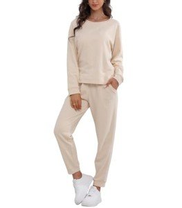 DAVID ARCHY Women Sweatsuits 2 Piece Set Casual Sweat Set for Women Pullover and Jogger Sweatpants Tracksuit Lounge Set