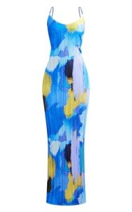 VECVOC Women’s Pleated Cowl Neck Maxi Dress
