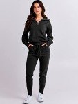 ANRABESS Women's Two Piece Outfits Sweater Sets Long Sleeve Zip Up Knit Pullover Jogger Pants Tracksuit 2024 Fall Lounge Sets, Black, Large
