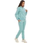 Eylhot Women's 2 Piece Sweatsuits Long Sleeve Drawstring Tracksuits Pullover Hoodies and Sweatpants Lounge Set, Green, Large