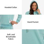 Eylhot Women's 2 Piece Sweatsuits Long Sleeve Drawstring Tracksuits Pullover Hoodies and Sweatpants Lounge Set, Green, Large