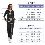 MSKBJT Women's 2 Piece Tracksuit Long Sleeve Track Suits Full Zip Lounge Set Sweatsuits Outfits, Black, Medium