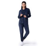 Wright's womens Velour Tracksuit 2 Piece Zip Up Hoodie and Jogger, Deep Blue, 1X