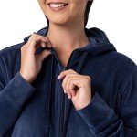 Wright's womens Velour Tracksuit 2 Piece Zip Up Hoodie and Jogger, Deep Blue, 1X