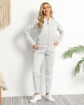 BASICDOT Women's Two Piece Tracksuit Long Sleeve Zip Up Sweatshirt Long Pants Outfits Jogger Sweatsuit Sets, Dusty Pink, Large
