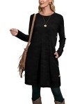 Jescakoo Women's Black Long Sleeve Casual Dress