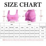 Workout Yoga Outfits for Women 2 Piece Seamless Ribbed High Waist Shorts Womens Tracksuits with Sports Bra Exercise Set