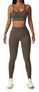 Seamless Workout Sets for Women Strappy Crisscross Sports Bras with Shorts Leggings 2 Piece Yoga Outfits Gym Tracksuit