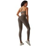 Seamless Workout Sets for Women Strappy Crisscross Sports Bras with Shorts Leggings 2 Piece Yoga Outfits Gym Tracksuit