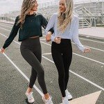 FULLSOFT 4 Pack Leggings for Women-No See-Through High Waisted Tummy Control Yoga Pants Workout Running Legging(4 Packs Black,Dark Gray,Wine Red,Navy Blue,Small-Medium)