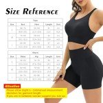Workout Sets Two Piece Gym Outfits for Womens Yoga Clothes Seamless Racerback Sports Bra Tank Tops with Scrunch Biker Shorts
