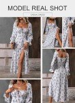 Boho Floral Print Square Neck Midi Dress