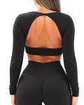 OZICERD Workout Sets for Women 2 Piece Gym Sets Outfit Long Sleeve Top Leggings Ensemble 2 Pieces Sport Femme Yoga Set Black M