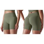 Womens Seamless Workout Sets Crisscross Strappy Sports Bra High Waist Booty Scrunch Shorts 2 Piece Gym Outfits