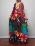 Plus Size Floral Caftan Swim Cover-Up Dress
