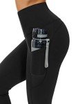 THE GYM PEOPLE Thick High Waist Yoga Pants for Women, Tummy Control Workout Running Yoga Leggings with Pockets (X-Large, Black)