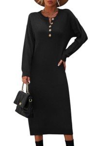 Zonsaoja Women's Long Sleeve Knit Maxi Dress