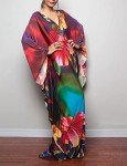 Plus Size Floral Caftan Swim Cover-Up Dress