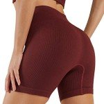 JN JANPRINT Workout Sets for Women 2 Piece Ribbed Seamless Yoga Outfits Crop Tank High Waist Exercise Shorts Sports Bra Tracksuits Coffee, Small