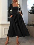 Hotexy Women's Long Sleeve Maxi Dress with Pockets