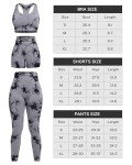 SALSPOR 3 Piece Workout Sets for Women Butt Lifting Leggings with High Impact Sports Bra Gym Shorts, Tie Dye Black, Large