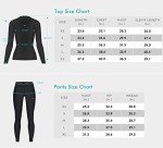 COOLOMG Women's Thermal Yoga Clothing Winter Baselayer Tops+Leggings Set Black