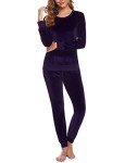 Totatuit Jogger Sets for Women 2 Piece Ladies Velour Tracksuit Long Sleeve Pajamas Lounge Set Sweatshirt Long Pant Workout Athletic Sweatsuit with Pockets Purple Medium