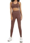 HAODIAN Women's Yoga Outfits 2 Piece High Waisted Leggings with Sports Bra Gym Clothes Sets, Brick Red, Small