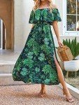 CUPSHE Women's Off Shoulder Tropical Maxi Dress