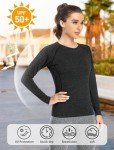 Ullnoy Long Sleeve Workout Tops for Women Dry Fit Yoga Athletic Running T Shirt Womens Long Sleeve Moisture Wicking Tee Shirt 3 Pack Black/Gray/Navy M