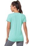 Cosy Pyro 3 Pack Women's Short Sleeve Dry Fit T-Shirts Moisture Wicking Athletic V-Neck Gym Tee Exercise Yoga Tops Azure/Rose/Blue XL