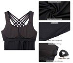 icyzone Yoga Tops Workouts Clothes Activewear Built in Bra Tank Tops for Women (M, Black)