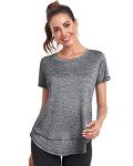 Deaviya Women's Sports T-Shirt Gym Tops, Short Sleeve Workout Casual Running Tops, Gym Yoga Sports Top,Fitness T-Shirts (CA/US, Alpha, Medium, Regular, Regular, Grey)