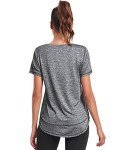 Deaviya Women's Sports T-Shirt Gym Tops, Short Sleeve Workout Casual Running Tops, Gym Yoga Sports Top,Fitness T-Shirts (CA/US, Alpha, Medium, Regular, Regular, Grey)