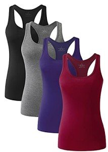 ROSYLINE Racerback Tank Tops for Women Workout Yoga Tanks Cami with Scoop Neck Activewear Undershirts Bl/Gr/Dark Blue/Wine Red XL
