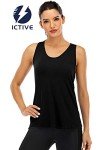 Fihapyli ICTIVE Workout Tank Tops for Women Sleeveless Yoga Tops for Women Mesh Racerback Tank Tops Muscle Tank Workout Tops for Women Backless Running Tank Tops Activewear Gym Tops Black L