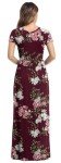 Summer Floral Maxi Dress with Pockets - Wine Red