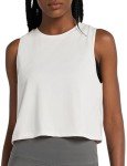 BALEAF Women's Workout Crop Tank Cropped Muscle Tops Cute Quick Dry Gym Yoga Shirts White Size L