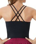 THE GYM PEOPLE Women's Cross Back Sports Bra Halter Neck Workout Crop Tank Tops with Removable Pads Black