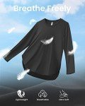 G4Free Women's UPF 50+ UV Shirts Long Sleeve Workout Sun Shirt Outdoor Gym Hiking Tops Quick Dry Lightweight Black