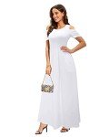White Cold Shoulder Dress with Pocket for Women
