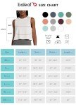 BALEAF Women's Workout Crop Tank Cropped Muscle Tops Cute Quick Dry Gym Yoga Shirts White Size L