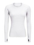 LUYAA Women's Workout Tops Long Sleeve Shirts Yoga Sports Breathable Gym Athletic Top Slim Fit, White, Medium
